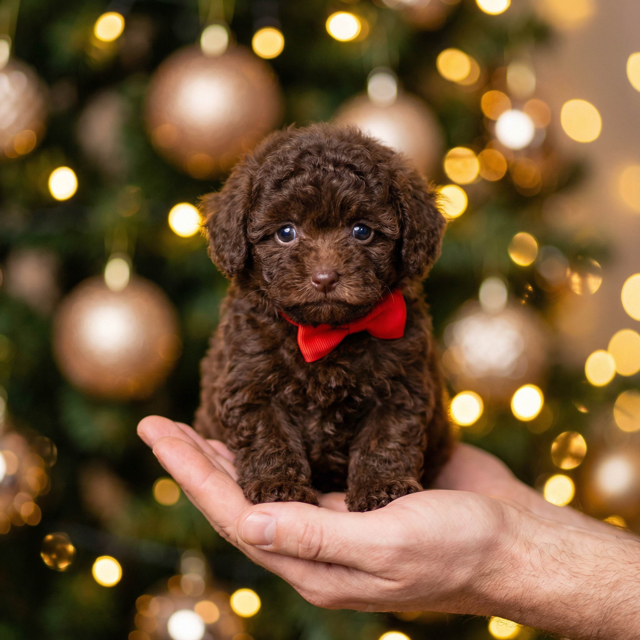 手のひらのクリスマスプードル