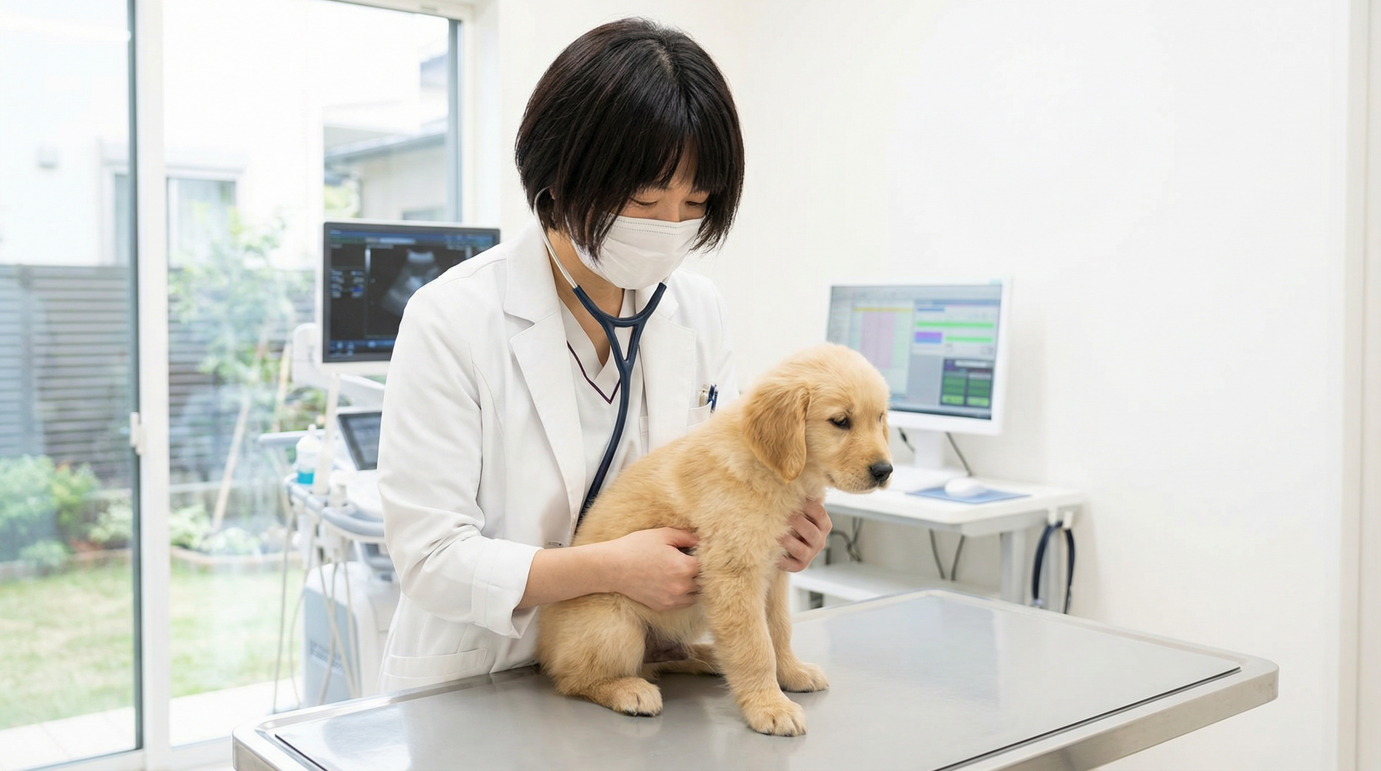 提携獣医師による診察風景